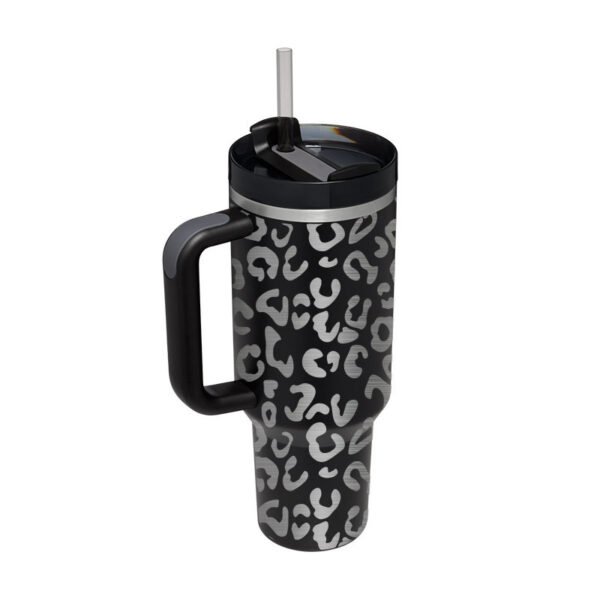 "40 Oz Insulated Tumbler with Handle & Straw | Spill-Proof Stainless Steel Travel Mug" - Image 10