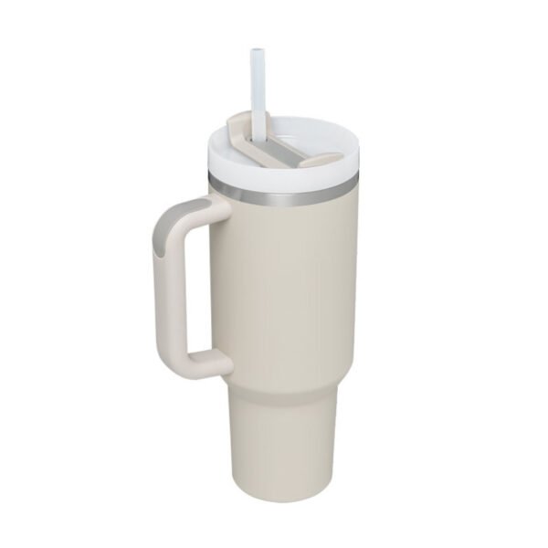 "40 Oz Insulated Tumbler with Handle & Straw | Spill-Proof Stainless Steel Travel Mug" - Image 5
