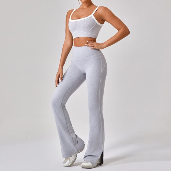 Outdoor Sports Yoga Suits Women's Spaghetti Strap Contrast Color Fitness Set Outfits - Image 6