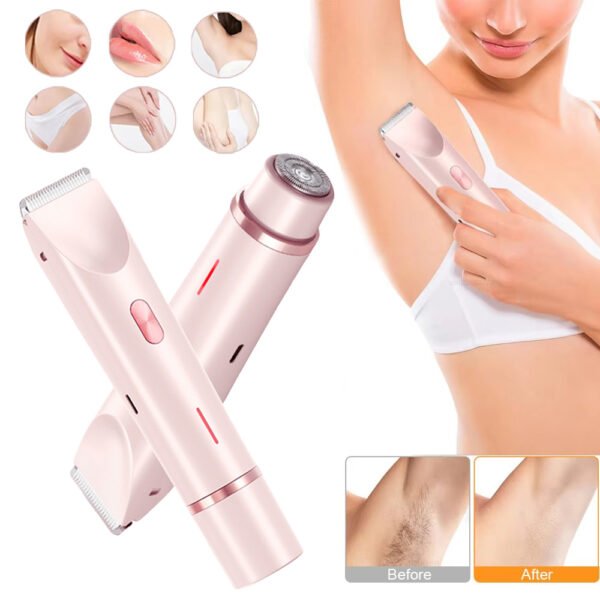 2 in 1 Women's Electric Razor – Double Head Wet/Dry Shaver & Bikini Trimmer