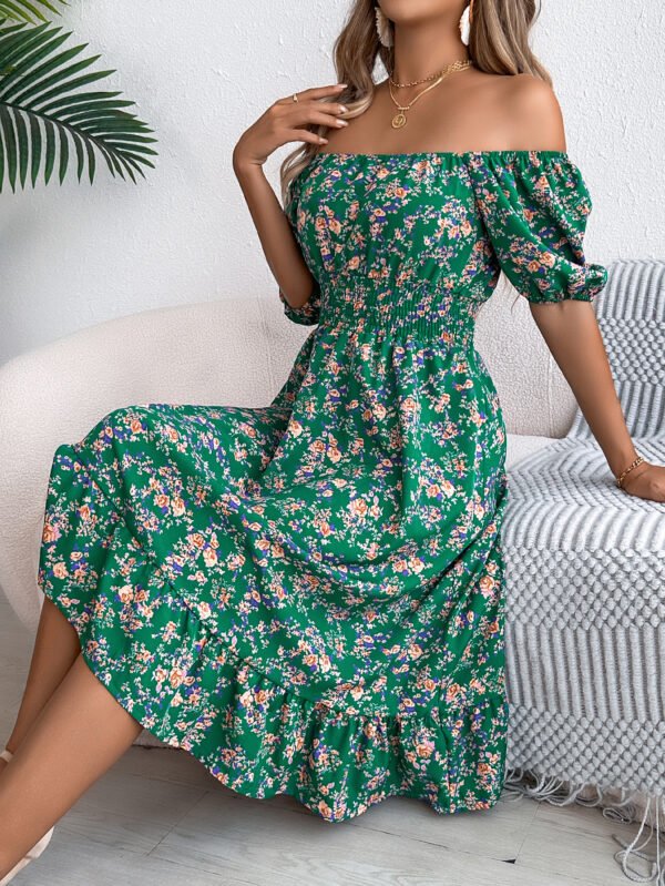 Floral Print Square Collar Dress Summer Fashion Ruffles Dresses Women's Clothing - Image 8