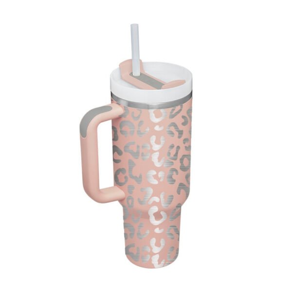 "40 Oz Insulated Tumbler with Handle & Straw | Spill-Proof Stainless Steel Travel Mug" - Image 8