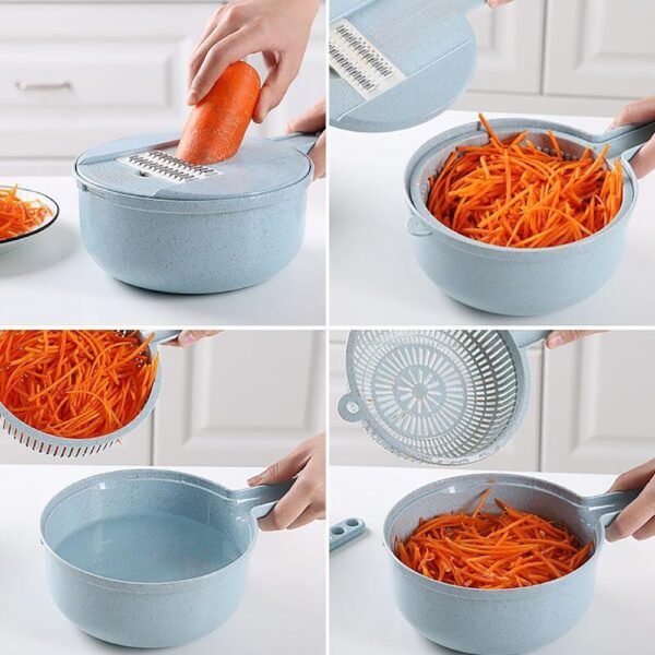 "All-in-One Veggie Slicer & Prep Kit – Mandoline, Peeler, Grater & Strainer for Easy Home Cooking" - Image 3