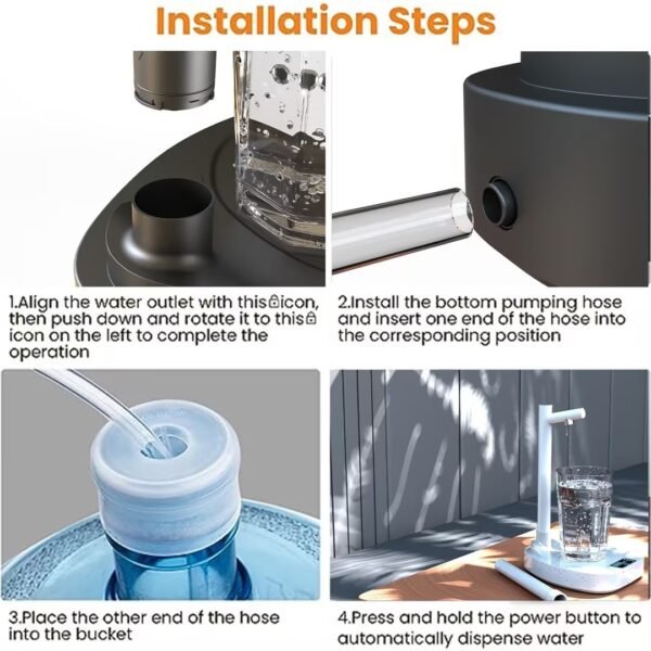 "Rechargeable Desktop Water Dispenser with Extension Tube - Automatic & Portable Water Pump" - Image 3