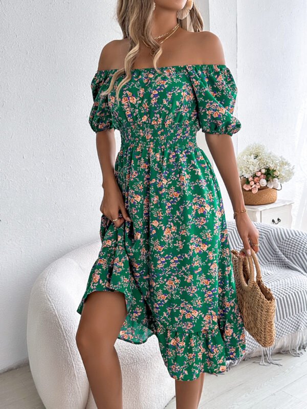 Floral Print Square Collar Dress Summer Fashion Ruffles Dresses Women's Clothing - Image 9