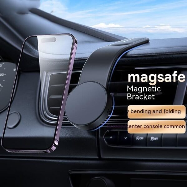 Magnetic Bendable Car Phone Holder with 15W Wireless Charger - Compatible Dash Mount for All Phones