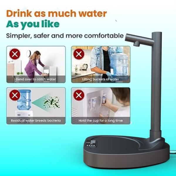 "Rechargeable Desktop Water Dispenser with Extension Tube - Automatic & Portable Water Pump" - Image 2