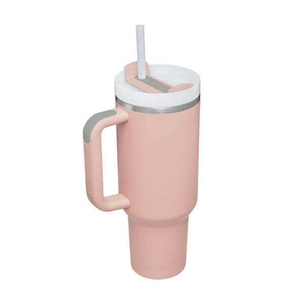 "40 Oz Insulated Tumbler with Handle & Straw | Spill-Proof Stainless Steel Travel Mug" - Image 6