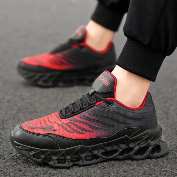 Men's Thick-Soled Lace-Up Sneakers – Casual Vulcanized Daddy Shoes for Outdoor Running & Sports - Image 4