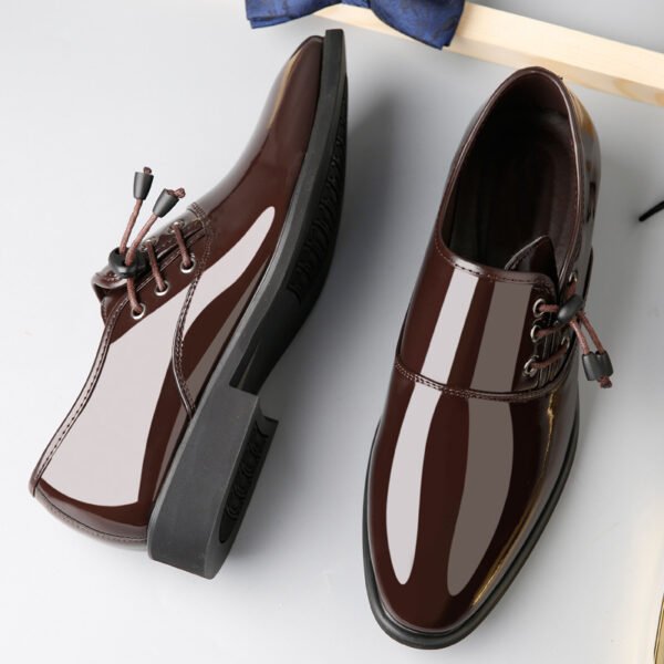Men’s Italian Patent Leather Dress Shoes – Oxford Lace-Up for Wedding & Business - Image 3