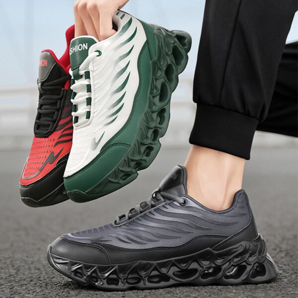 Men's Thick-Soled Lace-Up Sneakers – Casual Vulcanized Daddy Shoes for Outdoor Running & Sports - Image 9