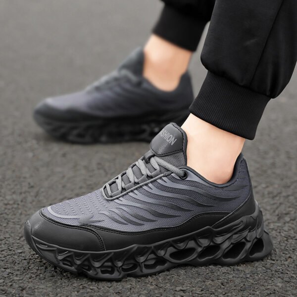 Men's Thick-Soled Lace-Up Sneakers – Casual Vulcanized Daddy Shoes for Outdoor Running & Sports - Image 3