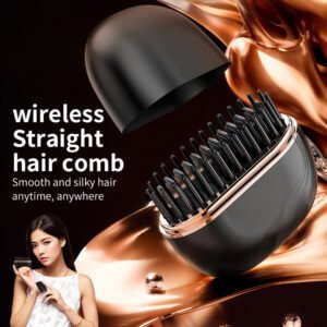 Mini Wireless Hair Straightening Comb – Portable & Safe Styling
