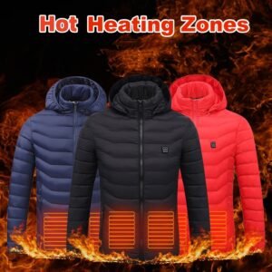 Men’s USB Heated Jacket – Electric Thermal Coat, Warm Zip-Up Vest